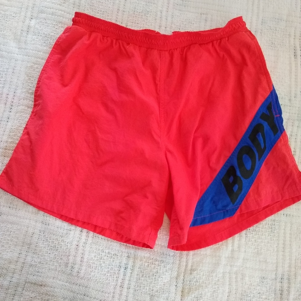 Vintage 90's Body Glove Neon Pink Swimsuit Trunks